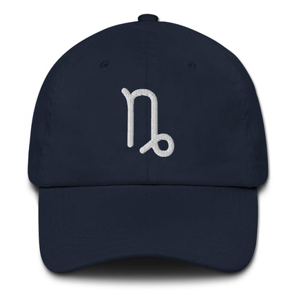 Embroidered Capricorn zodiac symbol dad hat baseball cap for astrology lovers.