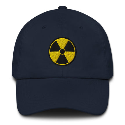 Radioactive Symbol Dad Hat | Nuclear Hazard Embroidered Baseball Cap