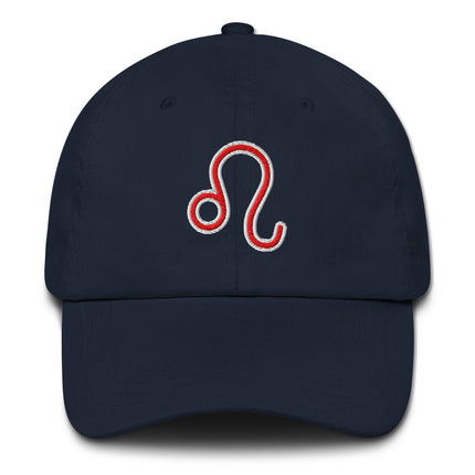 Embroidered Leo Zodiac Symbol dad hat for astrology signs baseball cap.