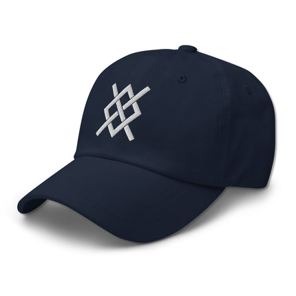 Gungnir Viking baseball cap featuring embroidered Odin's Spear runic symbol design.