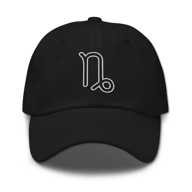 Capricorn Zodiac Symbol Outline Embroidered Hat | Astrology Dad Cap