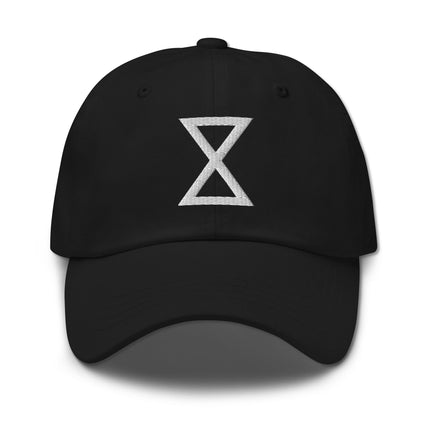 Embroidered Kapemni Symbol dad hat in unstructured cotton fabric with an hourglass fit.