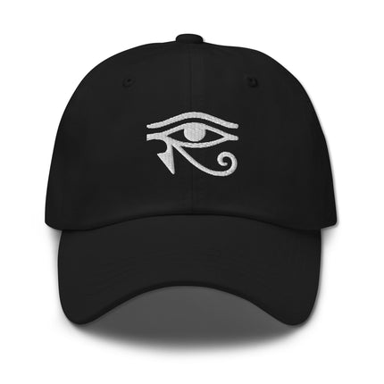 Embroidered Eye of Horus baseball cap featuring the ancient Egyptian protection symbol.