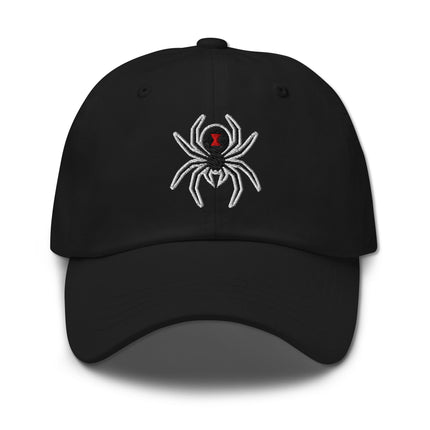Black Widow Spider Hat | Gothic Embroidered Unstructured Baseball Cap