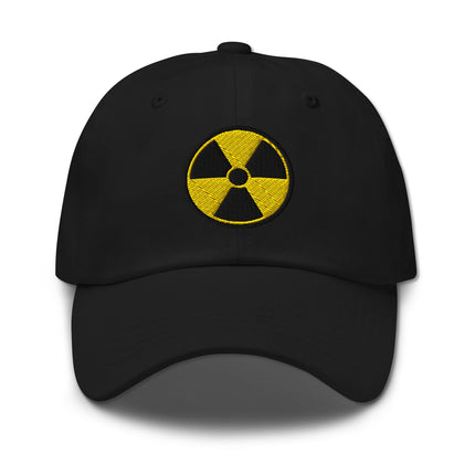 Radioactive Symbol Dad Hat | Nuclear Hazard Embroidered Baseball Cap