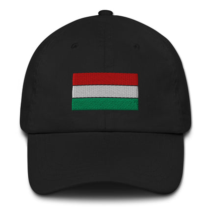 Embroidered Hungarian flag baseball cap for country pride and national support.