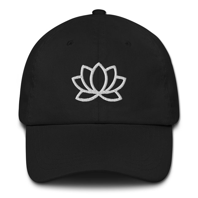 Lotus Flower Embroidered Dad Hat | Unstructured Cotton Baseball Cap