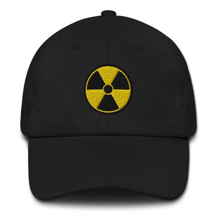 Radioactive Symbol Dad Hat | Nuclear Hazard Embroidered Baseball Cap