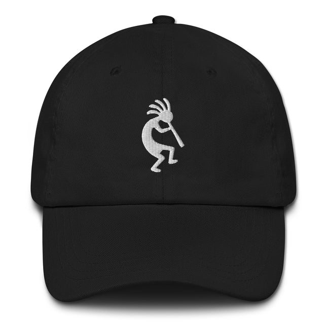 Kokopelli Embroidered Hat | Native American Flute Player Baseball Cap