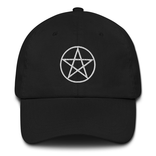 Occult Pentagram Embroidered Dad Hat | Witchcraft Pentacle Baseball Cap