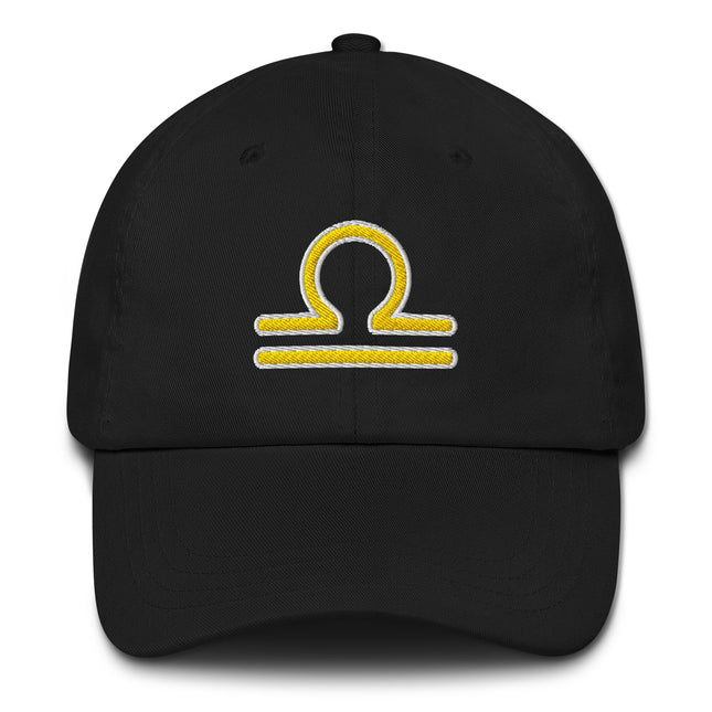 Yellow Libra Zodiac Symbol Hat | Embroidered Astrology Sign Baseball Cap