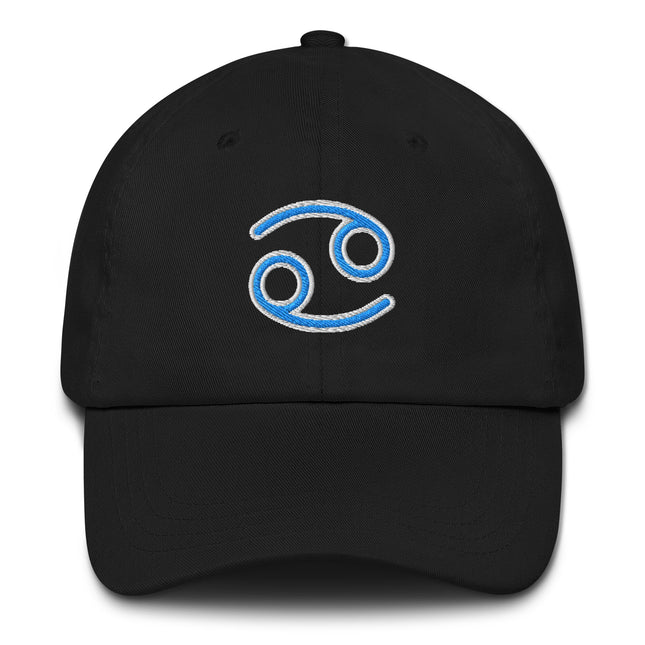 Cancer Zodiac Sign Dad Hat | Blue Embroidered Astrology Baseball Cap