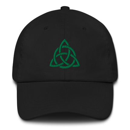 Triquetra Baseball Cap | Green Trinity Knot Celtic Symbol Embroidered Hat