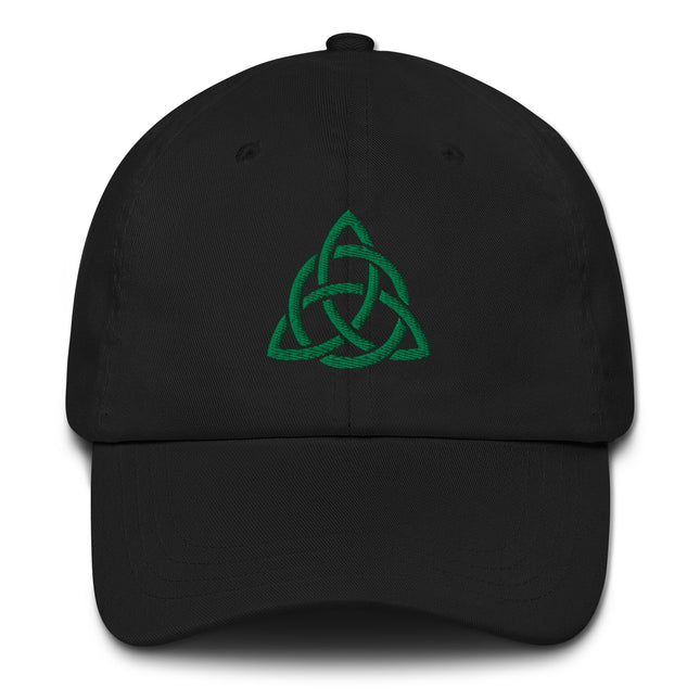Triquetra Baseball Cap | Green Trinity Knot Celtic Symbol Embroidered Hat