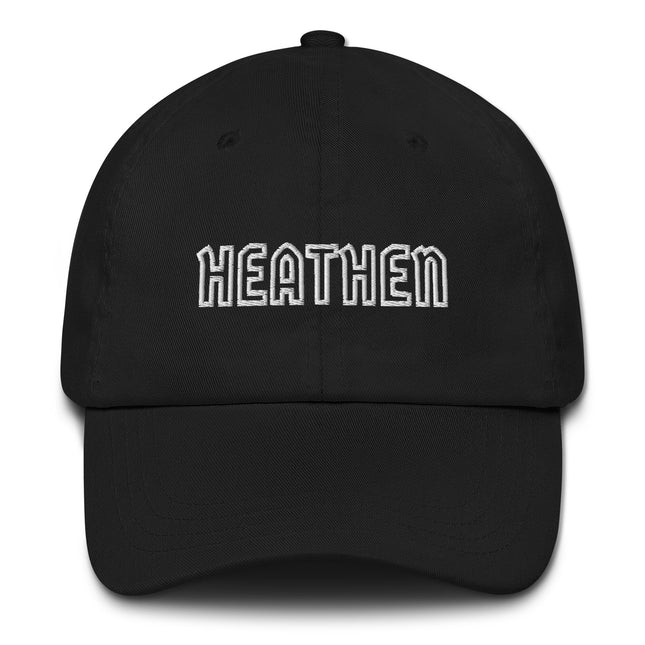 Heathen Embroidered Text Dad Hat | Unstructured Cotton Baseball Cap