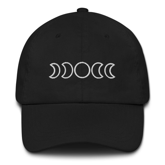 Moon Phases Baseball Cap | Lunar Cycle Graphic Embroidered Dad Hat