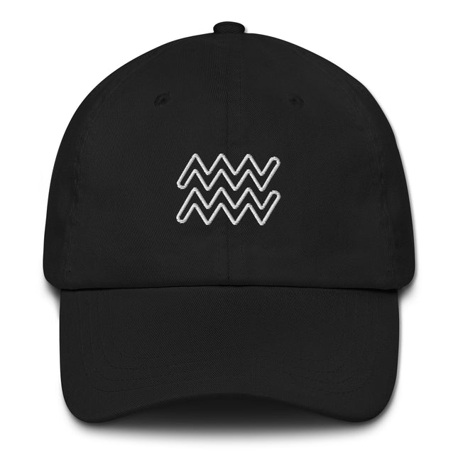 Aquarius Outline Embroidered Hat | Zodiac Sign Astrology Baseball Cap