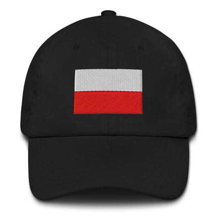Embroidered Poland flag dad hat baseball cap for displaying Polish national pride.