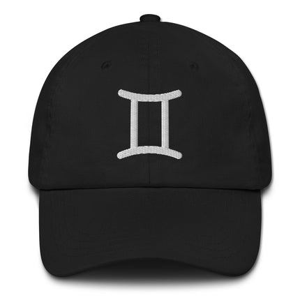 Embroidered Gemini zodiac sign dad hat baseball cap for astrology lovers.
