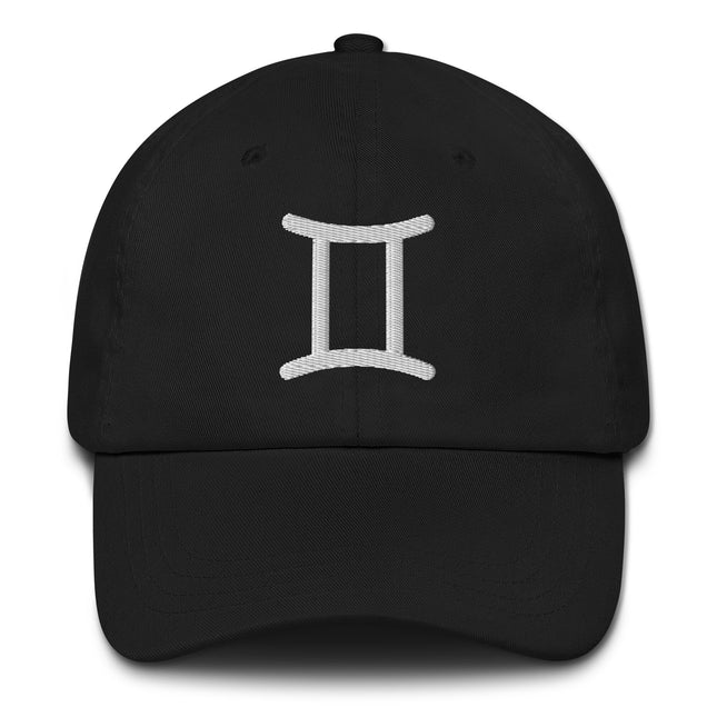 Gemini Zodiac Symbol Embroidered Dad Hat | Astrology Sign Baseball Cap