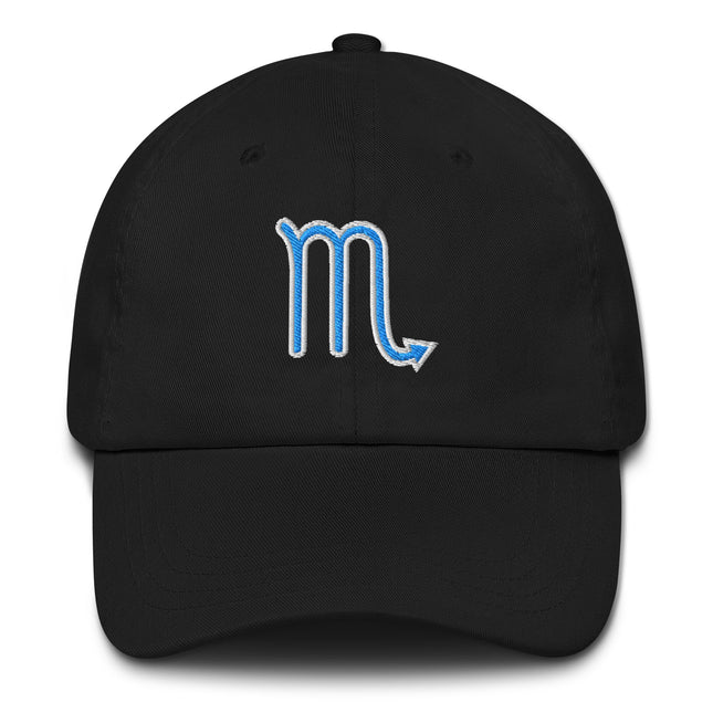 Scorpio Zodiac Sign Embroidered Baseball Cap | Blue Horoscope Symbol Hat