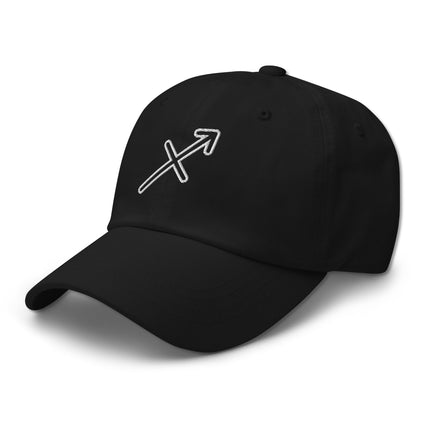 Embroidered Sagittarius Zodiac Dad Cap featuring the celestial archer symbol for astrology lovers.