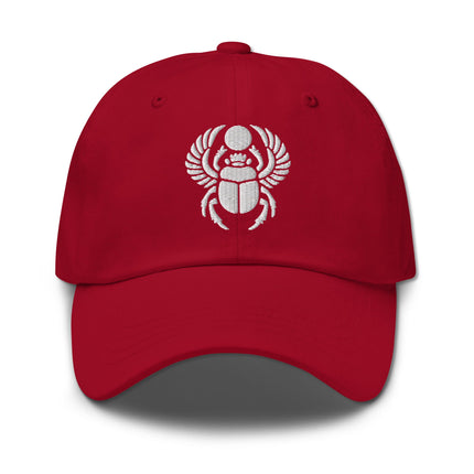 Khepri Scarab Beetle With Sun Embroidered Dad Hat | Egyptian Symbol Cap
