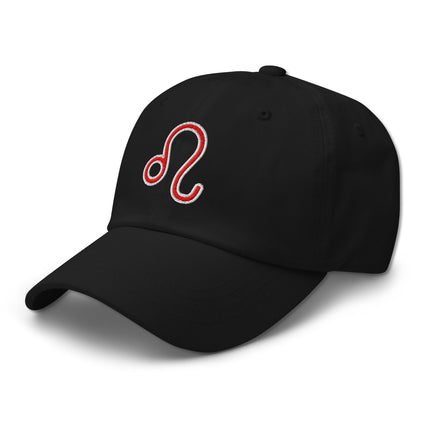 Embroidered Leo zodiac symbol dad hat baseball cap for astrology signs.