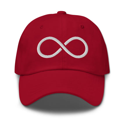 Infinity symbol baseball cap embroidered with forever love graphic dad hat.