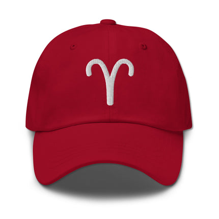 Embroidered Aries Zodiac Symbol dad hat baseball cap for men.