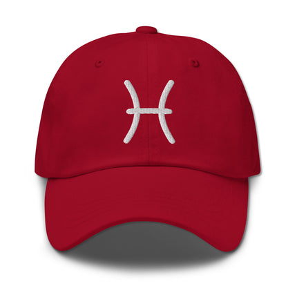 Pisces embroidered zodiac symbol dad hat baseball cap for astrology lovers.