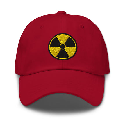 Radioactive Symbol Dad Hat | Nuclear Hazard Embroidered Baseball Cap