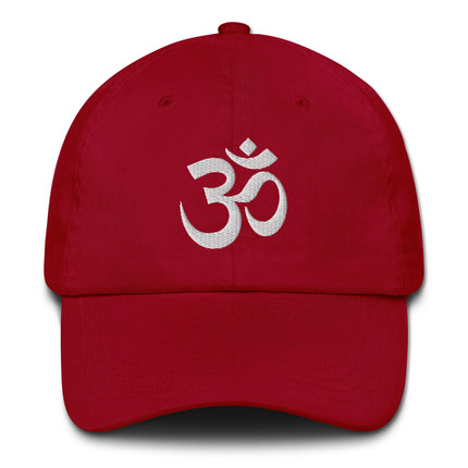 Embroidered Om symbol dad hat baseball cap for mindfulness and spiritual style.