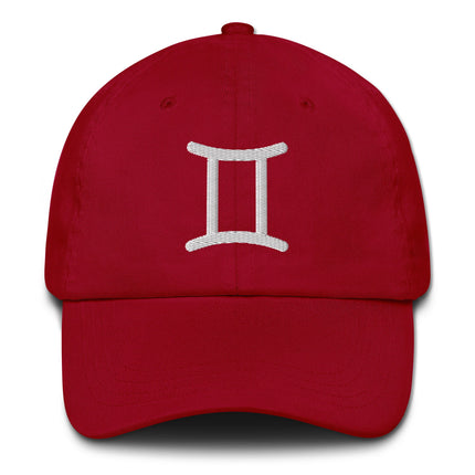 Embroidered Gemini zodiac symbol dad hat baseball cap for astrology sign lovers.