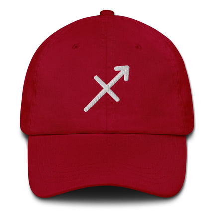 Embroidered Sagittarius zodiac sign baseball cap for astrology lovers.