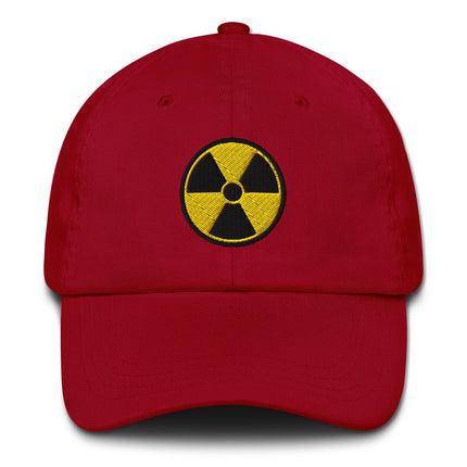 Radioactive Symbol Dad Hat | Nuclear Hazard Embroidered Baseball Cap