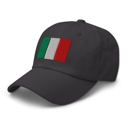 Italian flag embroidered baseball cap featuring green, white, and red national colors.