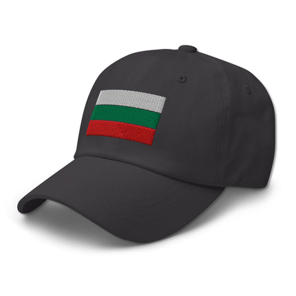 Bulgaria national flag embroidered baseball cap featuring white, green, and red stripes.