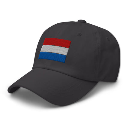 Embroidered dad hat featuring the Netherlands flag for a display of Dutch pride.