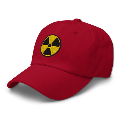 Radioactive Symbol Dad Hat | Nuclear Hazard Embroidered Baseball Cap