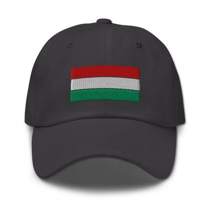 Embroidered Hungarian flag baseball cap showing Hungary country pride.
