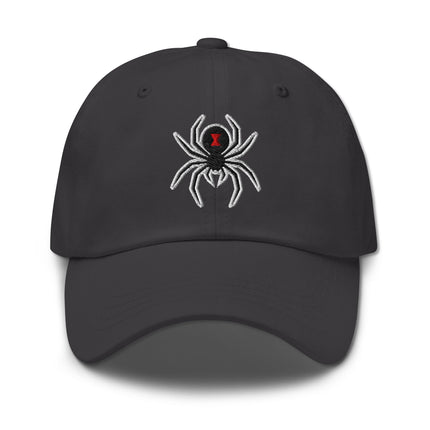 Black Widow Spider Hat | Gothic Embroidered Unstructured Baseball Cap