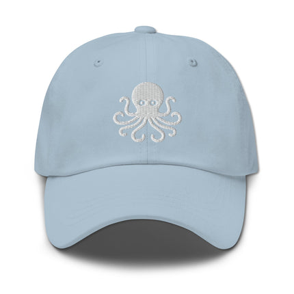 Embroidered octopus dad hat featuring a nautical sea creature design for men's casual wear.