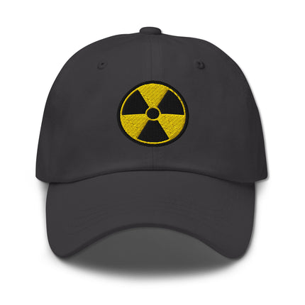 Radioactive Symbol Dad Hat | Nuclear Hazard Embroidered Baseball Cap