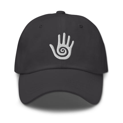 Hopi Healing Hand embroidered baseball cap for native american style apparel.