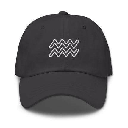 Embroidered Aquarius zodiac sign baseball cap for astrology lovers.