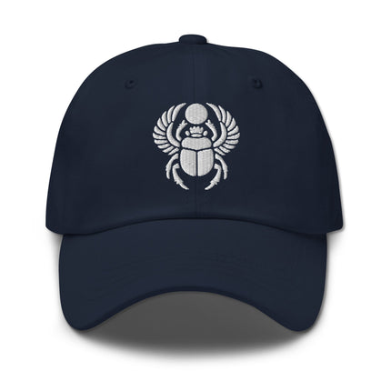 Khepri Scarab Beetle With Sun Embroidered Dad Hat | Egyptian Symbol Cap