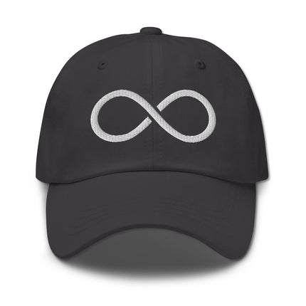 Dad hat featuring an embroidered infinity symbol and "Forever Love" graphic design.