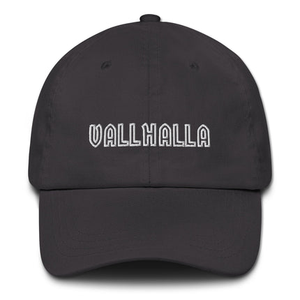 Norse Valhalla embroidered baseball cap featuring Viking mythology designs.