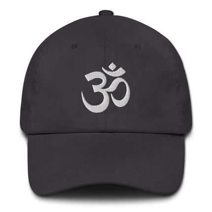 Embroidered Om symbol dad hat baseball cap for mindfulness.